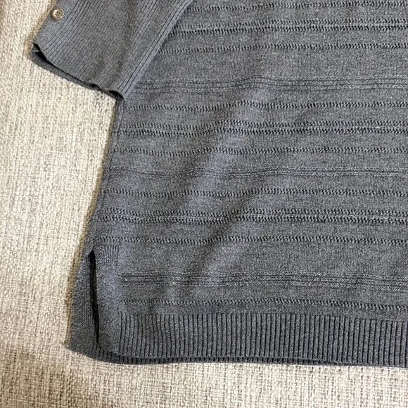 Apt. 9 Charcoal Gray Textured Knit Sweater XL Lightweight Minimalist Workwear - Picture 6 of 15